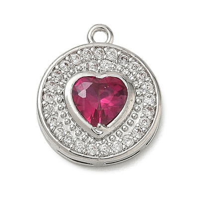 Brass Micro Pave Cubic Zirconia Pendants KK-CBA74BF-12P-01B-1