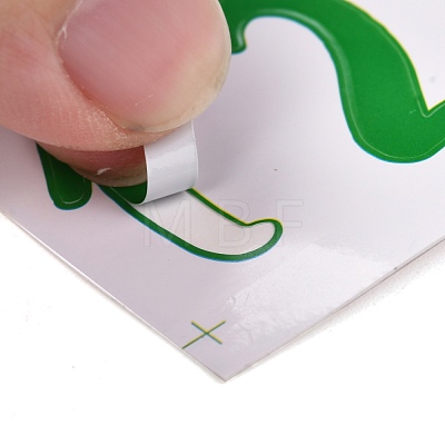 Number & Alphabet & Sign PVC Waterproof Self-Adhesive Sticker DIY-I073-04G-1