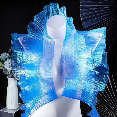 Polyester Organza Ruffled Pleated Lace Fabric Trim OCOR-WH0070-15B-1