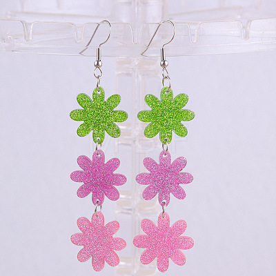 Easter Acrylic Glitter Powder Dangle Earrings FS-WG58748-18-1