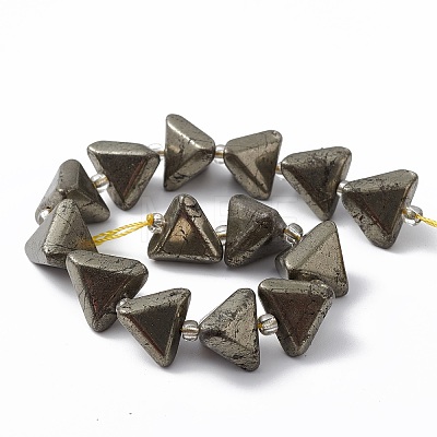 Natural Pyrite Beads Strands G-E590-03-1