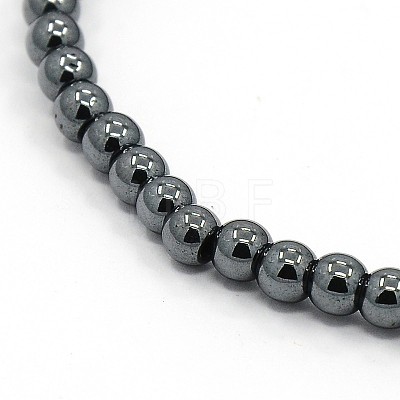 Elastic Non-Magnetic Synthetic Hematite Beaded Stretch Bracelets BJEW-O017-02-1