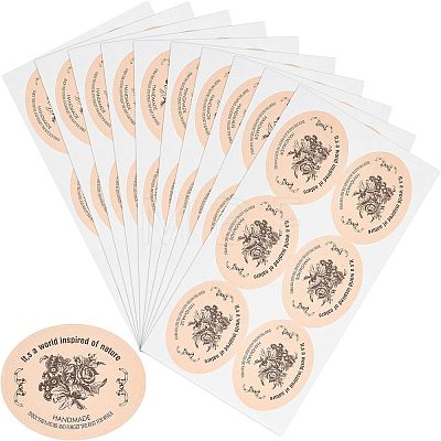 Olycraft 30Sheets Self-Adhesive Kraft Paper Gift Tag Stickers DIY-OC0009-12-1