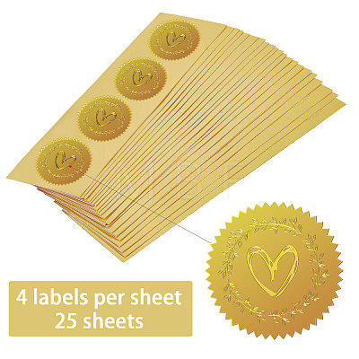 Self Adhesive Gold Foil Embossed Stickers DIY-WH0211-362-1