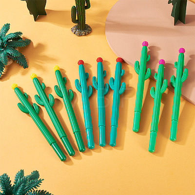 15Pcs 3 Colors Cactus Rubber Gel Pen AJEW-TA0002-67-1