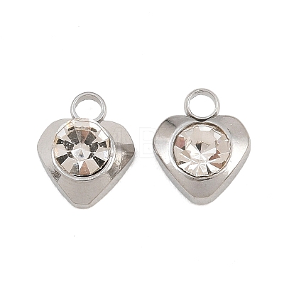 201 Stainless Steel Rhinestone Pendants RB-CBABFDA-15P-01-1