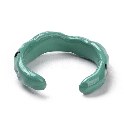 Brass Enamel Open Cuff Ring for Women RJEW-H105-06-1