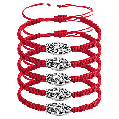 5Pcs Adjustable Braided Nylon Cord Bracelets UC0201-3-1