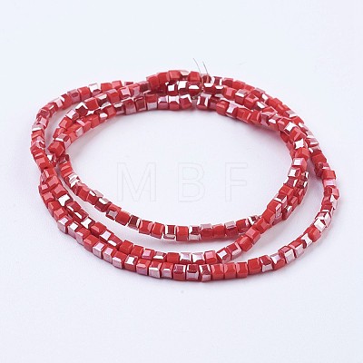 Electroplate Opaque Glass Beads Strands LS-EGLA-F121-HR-C01-1
