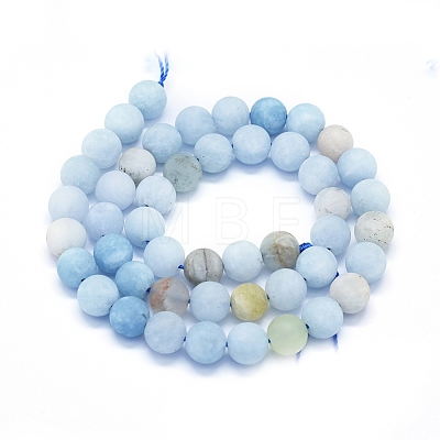 Natural Aquamarine Beads Strands G-E561-01-8mm-1