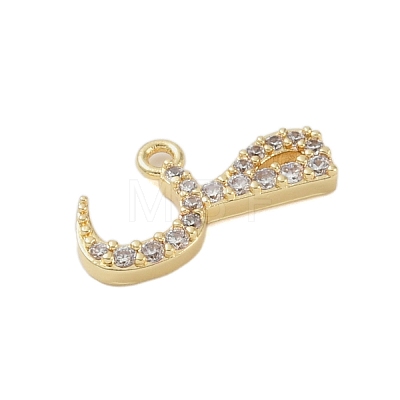 Rack Plating Brass Micro Pave Clear Cubic Zirconia Pendants KK-A224-03Q-G-1