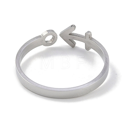 Non-Tarnish Constellations 304 Stainless Steel Open Cuff Ring for Women RJEW-L122-001P-07-1