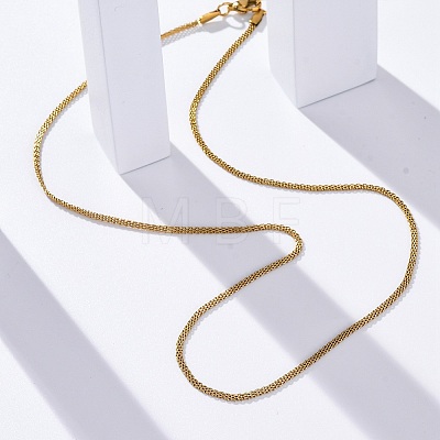 304 Stainless Steel Mesh Chain Necklaces for Women Men LS-NJEW-P321-01G-1