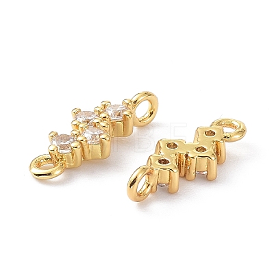 Eco-Friendly Brass Micro Pave Clear Cubic Zirconia Links Connectors X-ZIRC-C022-03G-1