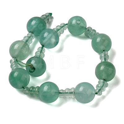 Natural Green Fluorite 3-Hole Guru Bead Strands G-K149-54-1