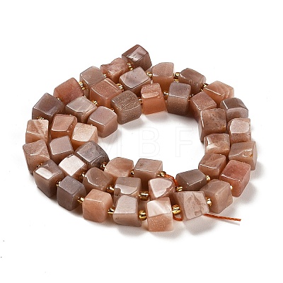 Natural Peach Moonstone Beads Strands G-G053-B02-01-1