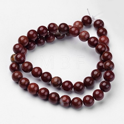 Natural Red Jasper Beads Strands G-D809-15-8mm-1