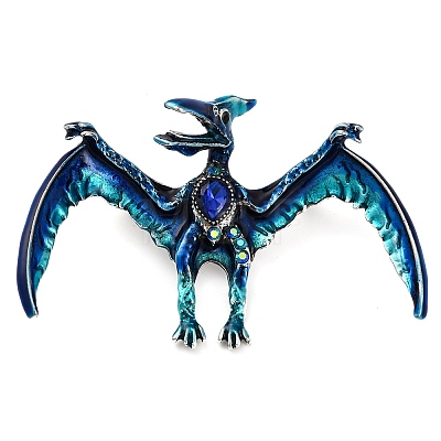 Pterosaurs Alloy Rhinestone Brooch JEWB-Z031-01AS-1