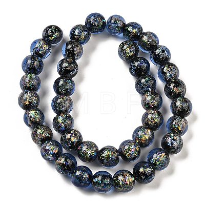 Handmade Dichroic Foil Glass Beads Strands DICH-U001-05E-1