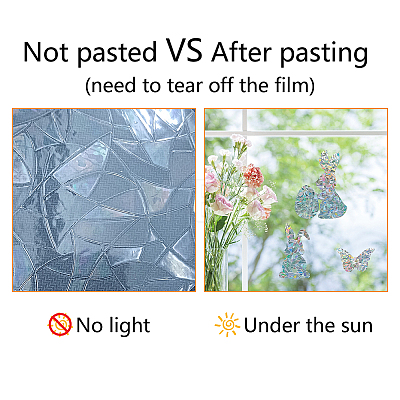 Waterproof PVC Colored Laser Stained Window Film Adhesive Stickers DIY-WH0256-082-1