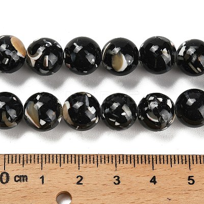 Assembled Synthetic Stone and Trochus Shell Beads Strands G-B128-08D-04-1