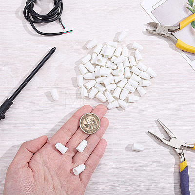 50Pcs Porcelain Wiring Terminal Cap AJEW-HY0003-40-1