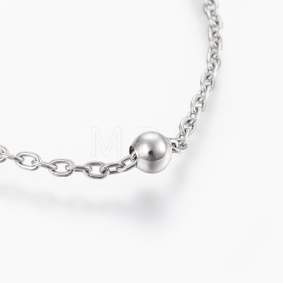 304 Stainless Steel Anklets AJEW-H013-02P-1