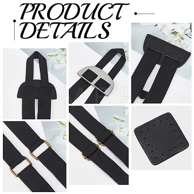 1 Set Nylon & PU Leather Adjustable Webbing Bag Straps DIY-CL0001-88A-1