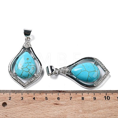Synthetic Turquoise Teardrop Pendants G-A093-01P-03-1