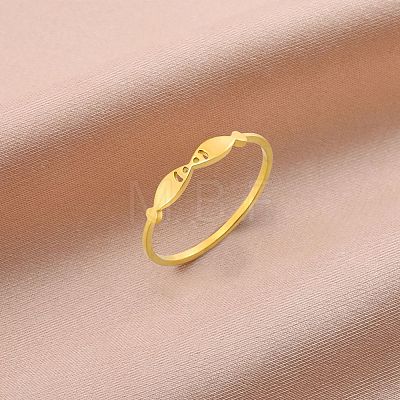 Hollow Out Kissing Fish 304 Stainless Steel Finger Rings for Women RJEW-G353-03G-1