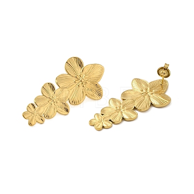 304 Stainless Steel Flower Stud Earrings for Women EJEW-U020-17G-1