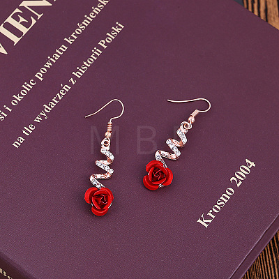 Alloy Rhinestone Plastic Dangle Earrings FS-WGD28C7-01-1