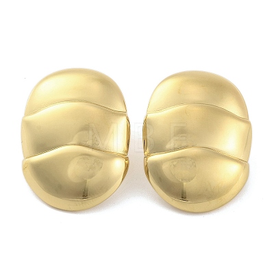 Ion Plating(IP) 304 Stainless Steel Stud Earrings for Women EJEW-N054-22G-1