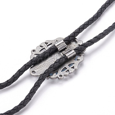 Imitation Leather Alloy Bolo Tie for Men NJEW-H309-01A-1