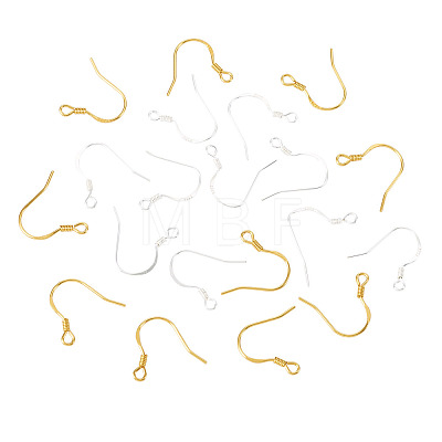 20Pcs 2 Styles 925 Sterling Silver Flat Coil Earwire STER-TA0001-38-1