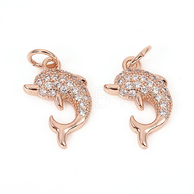 Brass Micro Pave Cubic Zirconia Charms LS-ZIRC-L096-09RG-1