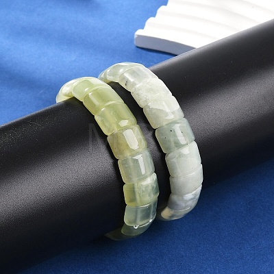 Natural New Jade Beaded Stretch Bracelets for Women Men BJEW-M049-08A-1