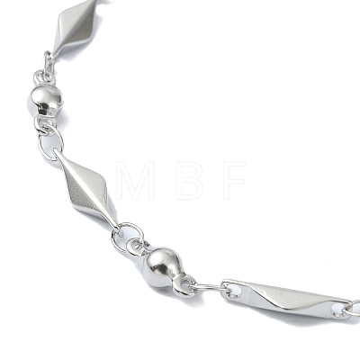304 Stainless Steel Rhombus Link Chain Bracelets for Women BJEW-D023-01P-1