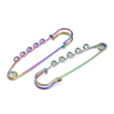 Ion Plating(IP) 304 Stainless Steel Safety Pins Brooch Findings STAS-K252-05C-RC-1