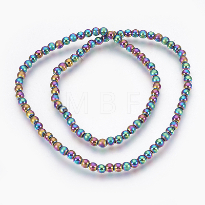 Electroplate Non-Magnetic Synthetic Hematite Beads Strands G-F585-B-4mm-1