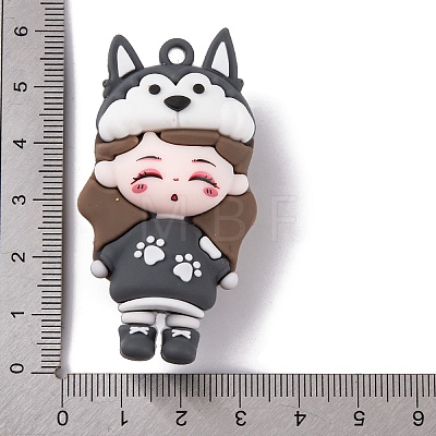 The 12 Chinese Zodiac Girl Doll PVC Plastic Pendants KY-S172-16L-1