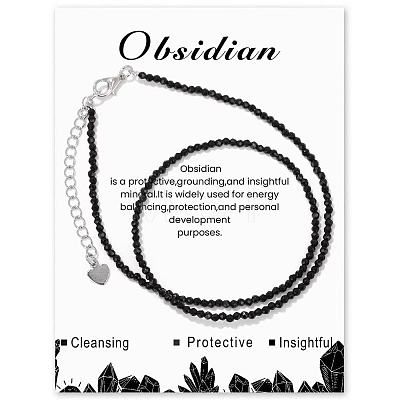 2MM Synthetic Gemstone Faceted Round Beaded Necklaces for Women NC9294-6-1