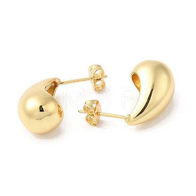 Rack Plating Brass Teardrop Stud Earrings X-EJEW-R150-05G-1