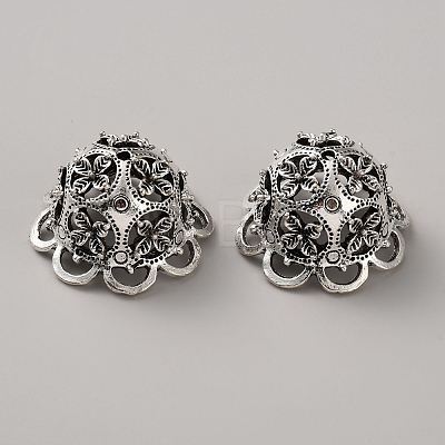 Tibetan Style Alloy Bead Caps LS-TIBE-WH0005-027AS-1