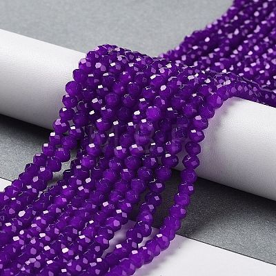 Baking Painted Imitation Jade Glass Bead Strands X-DGLA-A034-J4MM-A27-1