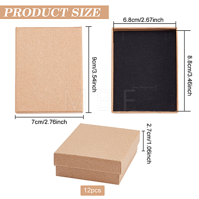 Kraft Paper Cardboard Jewelry Set Boxes OBOX-BC0001-02-1