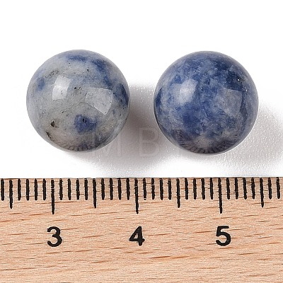 Natural Blue Spot Jasper No Hole Sphere Beads G-K353-04B-14-1