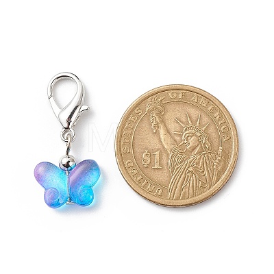 Transparent Spray Painted Glass Butterfly Pendant Decorations GL-CJ311E-P-1