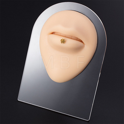 Soft Silicone Mouth Flexible Model Body Navel Displays with Acrylic Stands ODIS-E016-06-1