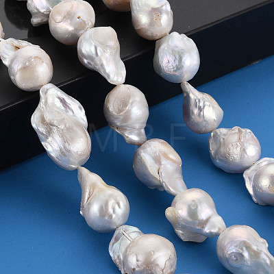 Natural Baroque Pearl Keshi Pearl Beads Strands PEAR-S019-05B-1
